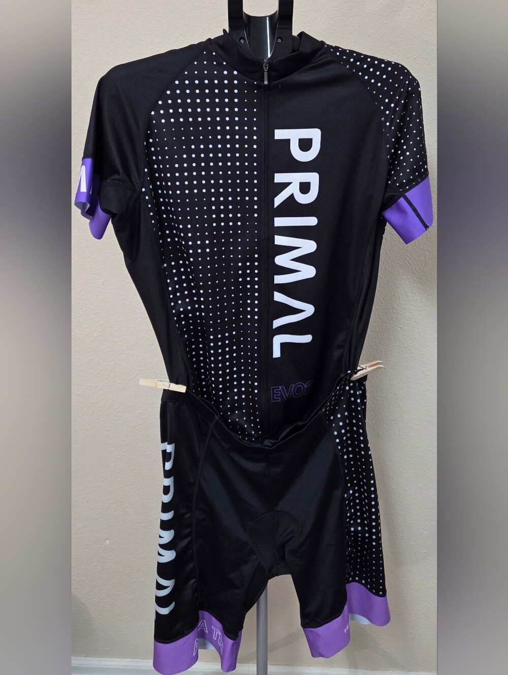 Set Of Shirt Shorts Primal EVO 2.0 Black & Purple Women's Cycling Jumpsuit